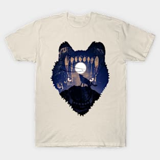 wolf moon howl T-Shirt